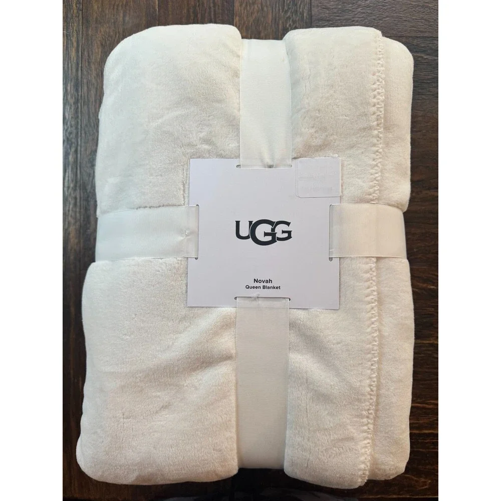 UGG Novah Snow Queen Blanket 92x96 Soft Plush Cozy Throw New Queen White